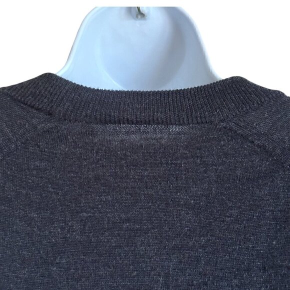 AllSaints dark grey 100% merino wool crew neck tight sleeve Ero Jumper - Size S - Picture 8 of 13